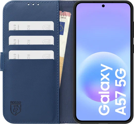 Rosso Element Modern Samsung Galaxy A57 Hoesje Book Case Wallet Blauw afbeelding 3