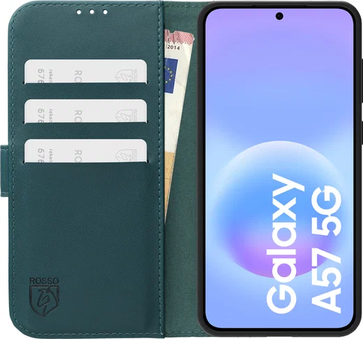 Rosso Element Modern Samsung Galaxy A57 Hoesje Book Case Wallet Groen afbeelding 3