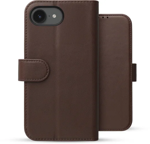 Rosso Element Modern Apple iPhone 17e / 16e Hoesje Book Case Wallet Bruin afbeelding 2