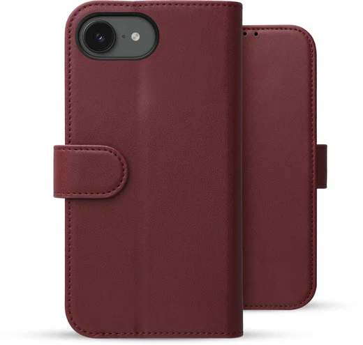 Rosso Element Modern Apple iPhone 17e / 16e Hoesje Book Case Wallet Burgundy afbeelding 2