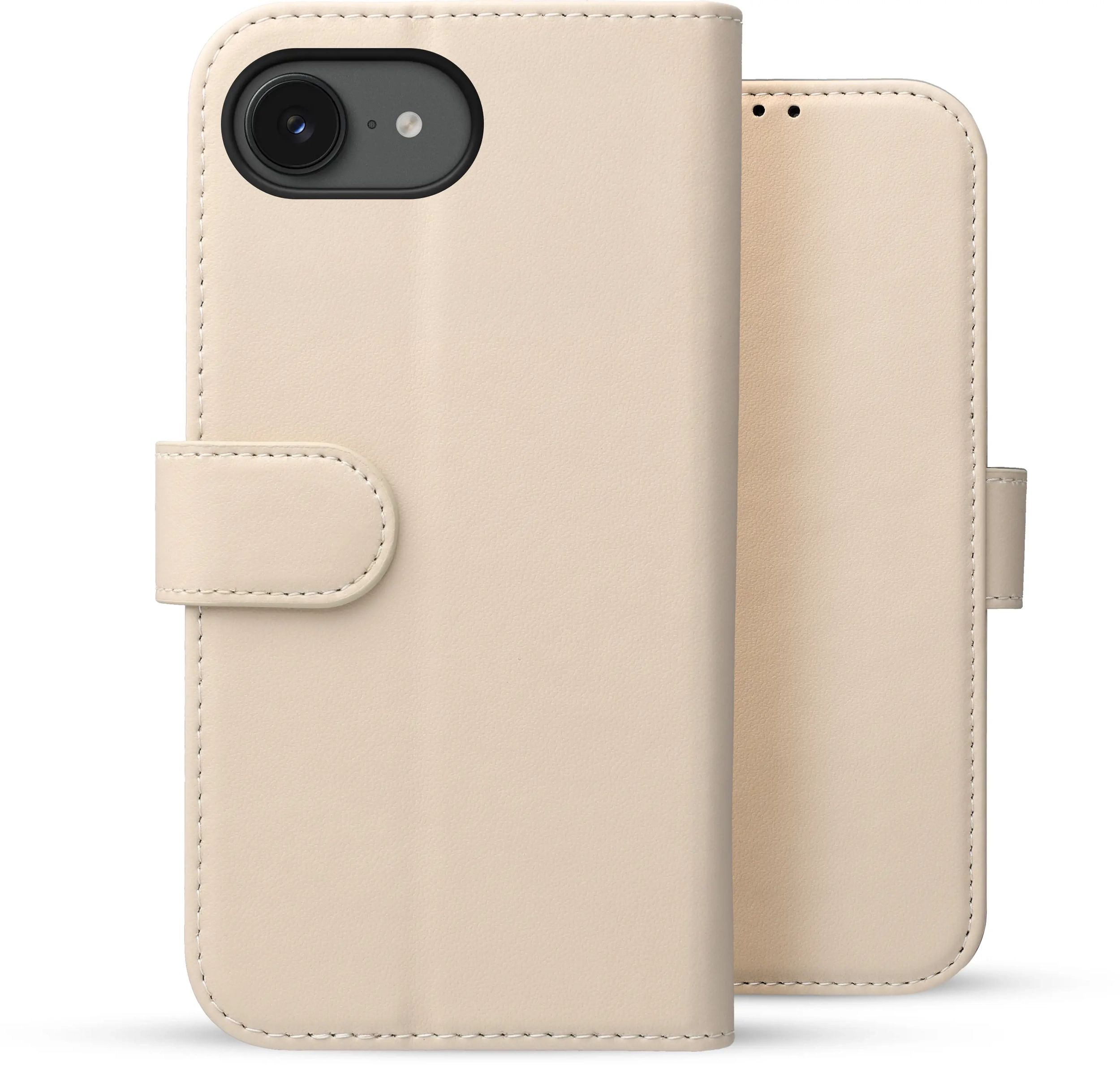 Rosso Element Modern Apple iPhone 17e / 16e Hoesje Book Case Wallet Beige afbeelding 2