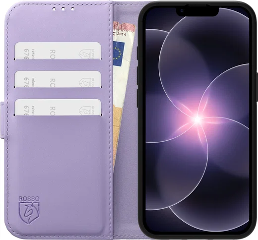 Rosso Element Modern Apple iPhone 17e / 16e Hoesje Book Case Wallet Paars afbeelding 3