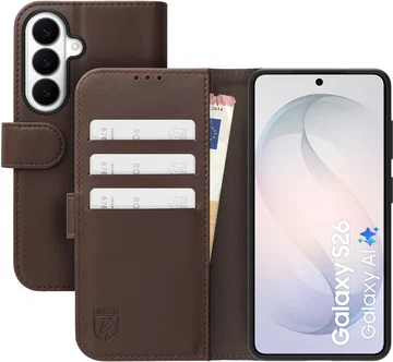 Rosso Element Modern Samsung Galaxy S26 Hoesje Book Case Wallet Bruin