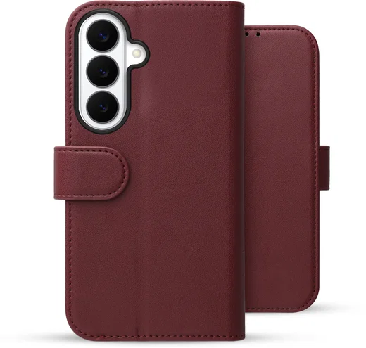 Rosso Element Modern Samsung Galaxy S26 Hoesje Book Case Wallet Burgundy afbeelding 2
