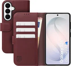 Rosso Element Modern Samsung Galaxy S26 Hoesje Book Case Wallet Burgundy afbeelding