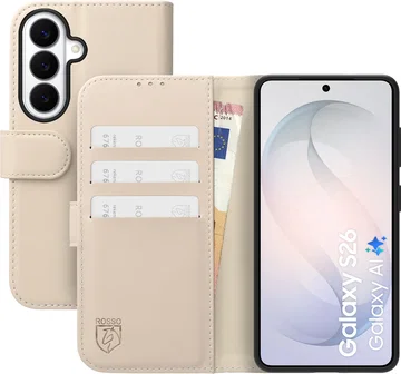 Rosso Element Modern Samsung Galaxy S26 Hoesje Book Case Wallet Beige