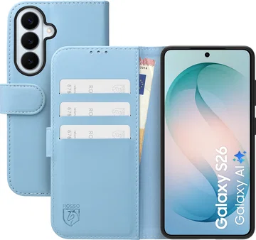 Rosso Element Modern Samsung Galaxy S26 Hoesje Book Case Wallet Licht Blauw