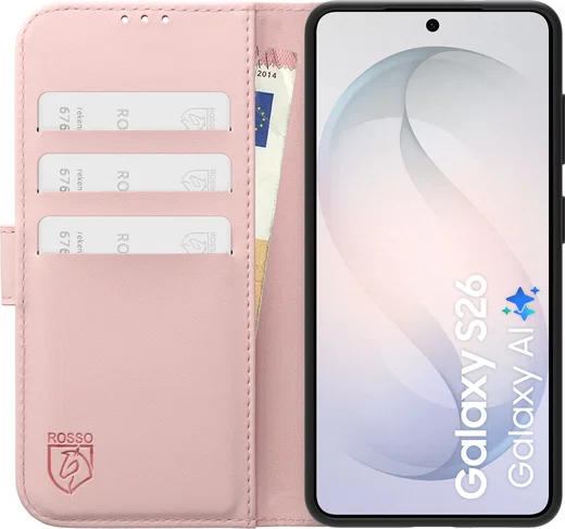 Rosso Element Modern Samsung Galaxy S26 Hoesje Book Case Wallet Roze afbeelding 3