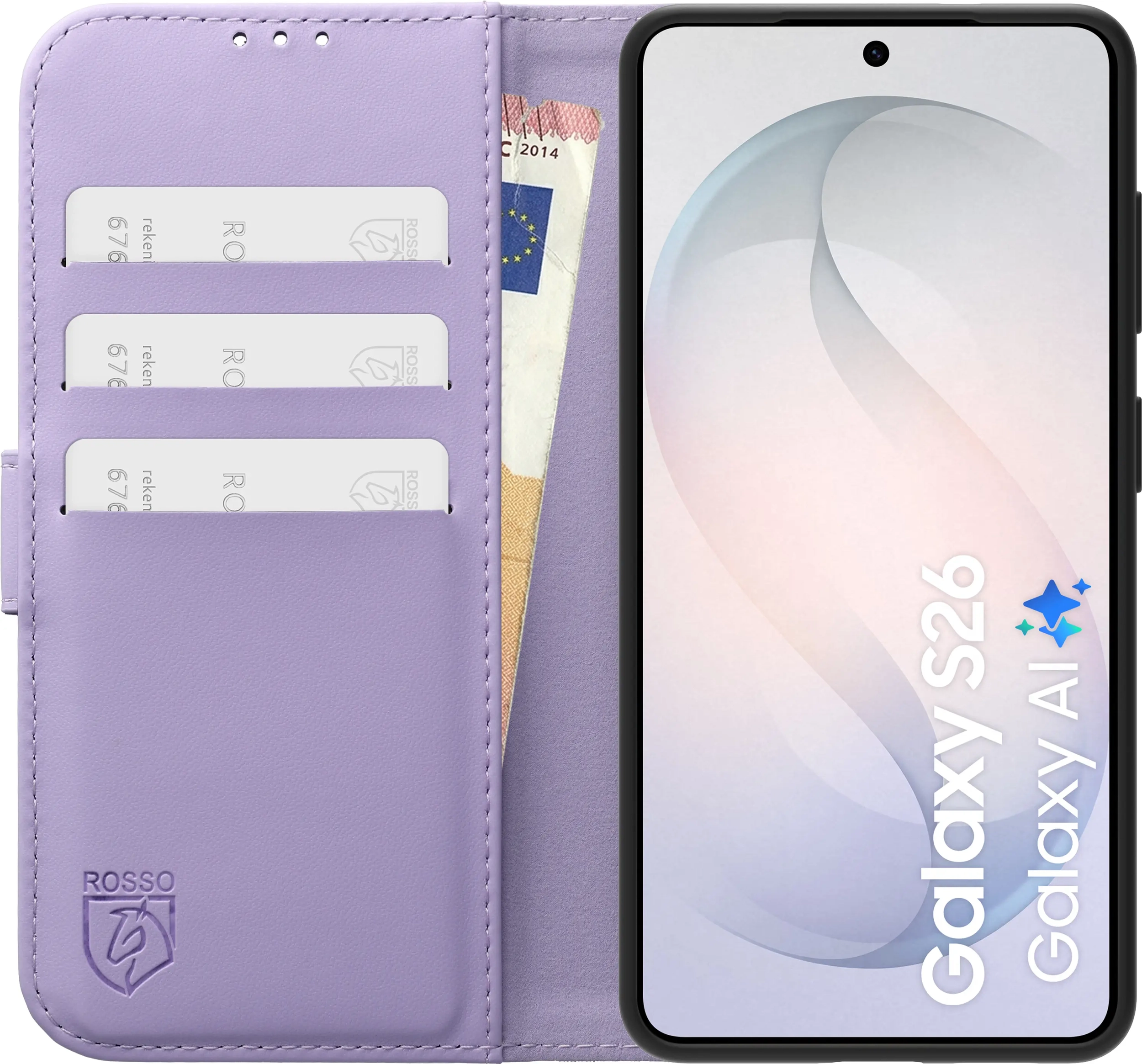 Rosso Element Modern Samsung Galaxy S26 Hoesje Book Case Wallet Paars afbeelding 3