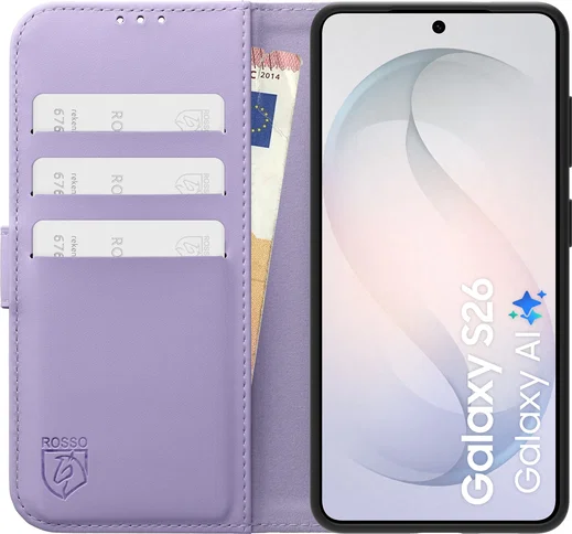 Rosso Element Modern Samsung Galaxy S26 Hoesje Book Case Wallet Paars afbeelding 3