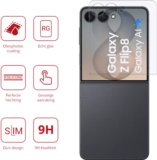 Rosso Samsung Galaxy Z Flip 8 9H Tempered Glass Screen Protector afbeelding 2