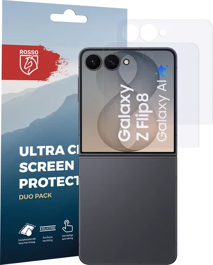 Rosso Samsung Galaxy Z Flip 8 Screen Protector Case Friendly Folie Duo Pack afbeelding 8