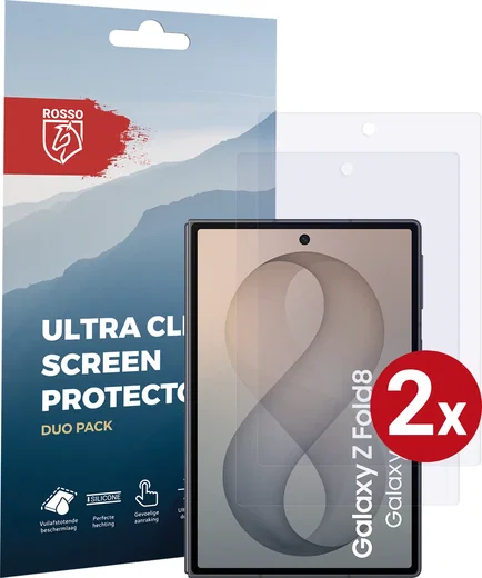 Rosso Samsung Galaxy Z Fold 8 Screen Protector Case Friendly Folie Duo Pack afbeelding 1