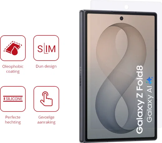Rosso Samsung Galaxy Z Fold 8 Screen Protector Case Friendly Folie Duo Pack afbeelding 2