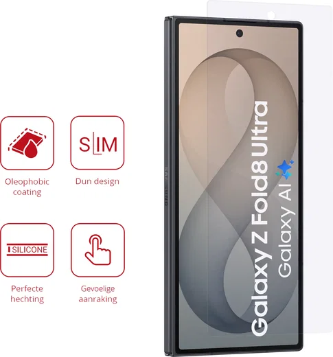 Rosso Samsung Z Fold 8 Ultra Screen Protector Case Friendly Folie Duo Pack afbeelding 2