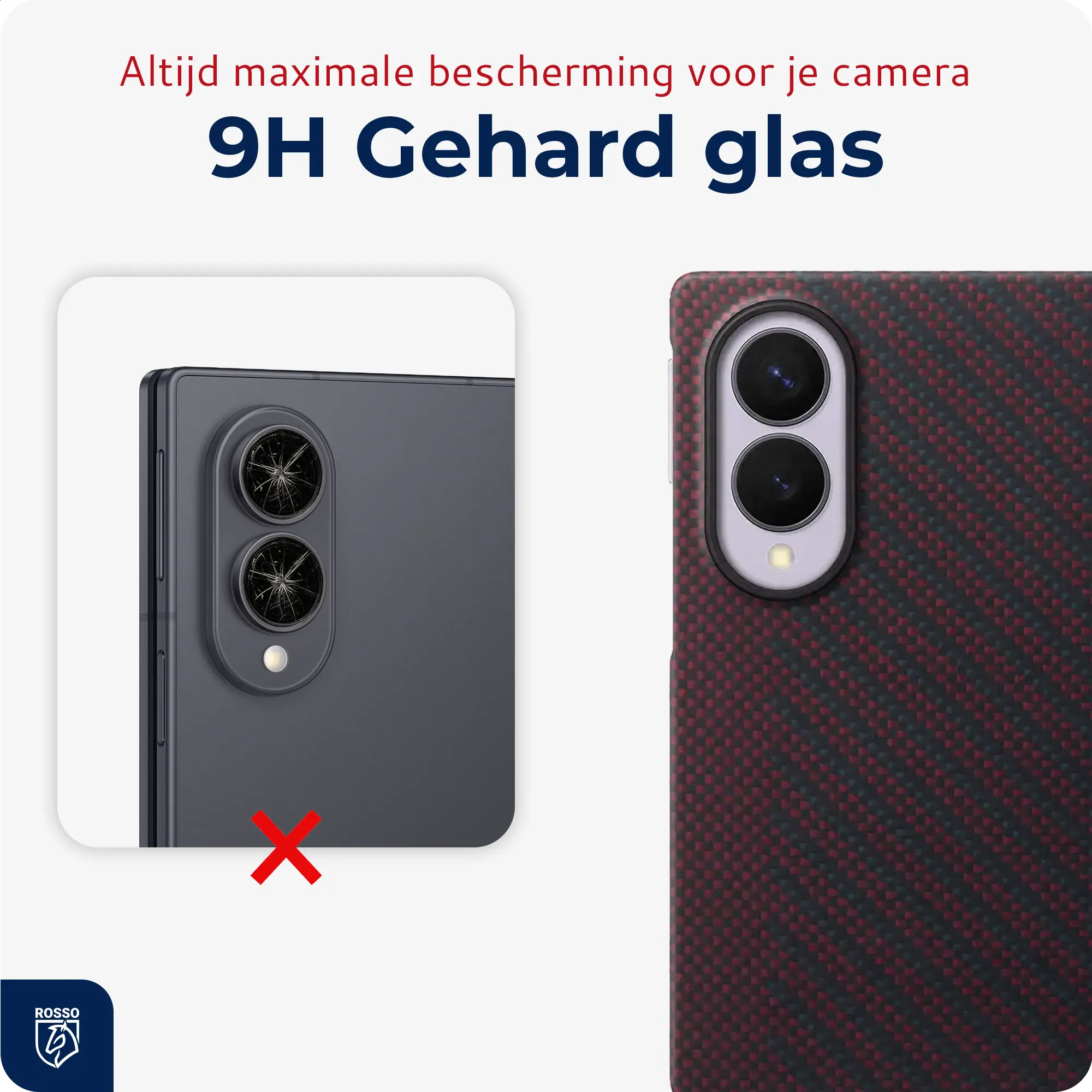 Rosso Samsung Galaxy Z Fold 8 Camera Frame Protector Zwart afbeelding 4