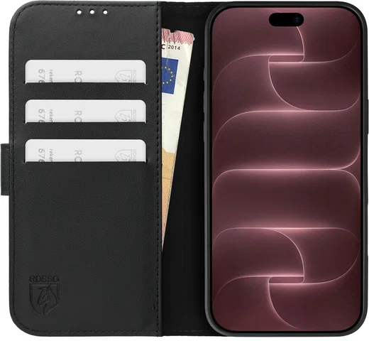 Rosso Element Modern Apple iPhone 18 Pro / 17 Pro Hoesje Book Case Zwart afbeelding 3
