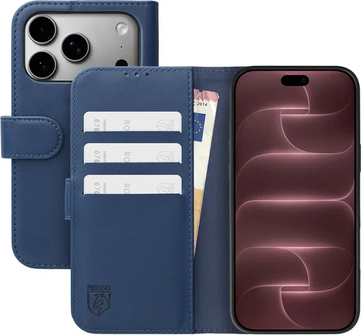 Rosso Element Modern Apple iPhone 18 Pro / 17 Pro Hoesje Book Case Blauw afbeelding 1