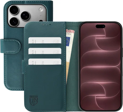 Rosso Element Modern Apple iPhone 18 Pro / 17 Pro Hoesje Book Case Groen afbeelding 1