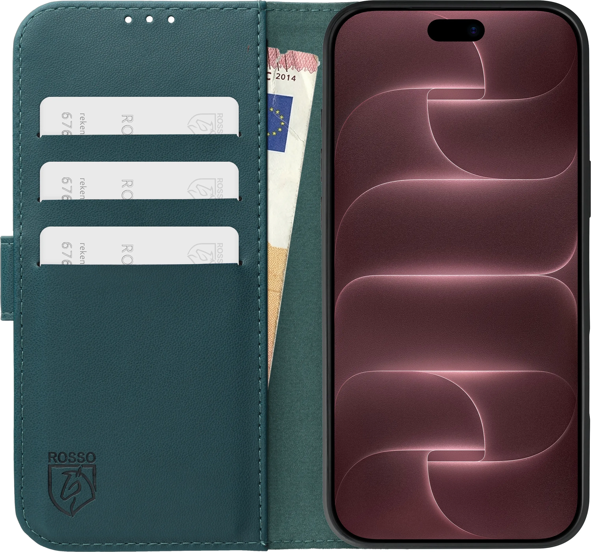 Rosso Element Modern Apple iPhone 18 Pro / 17 Pro Hoesje Book Case Groen afbeelding 3