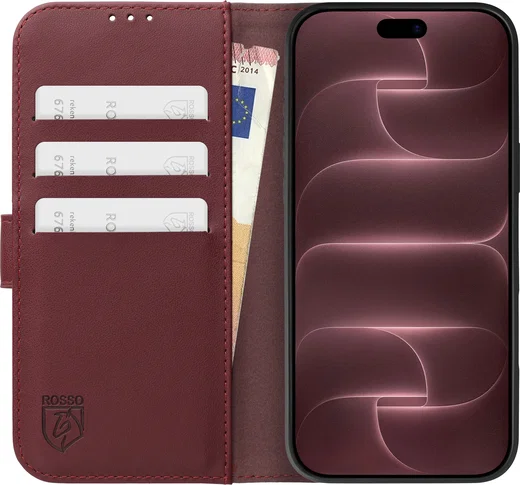 Rosso Element Modern Apple iPhone 18 Pro / 17 Pro Hoesje Book Case Burgundy afbeelding 3