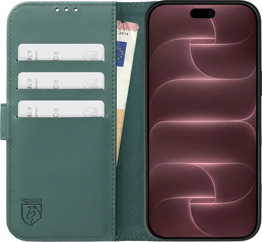 Rosso Element Modern Apple iPhone 18 Pro / 17 Pro Hoesje Book Case Licht Groen afbeelding 3