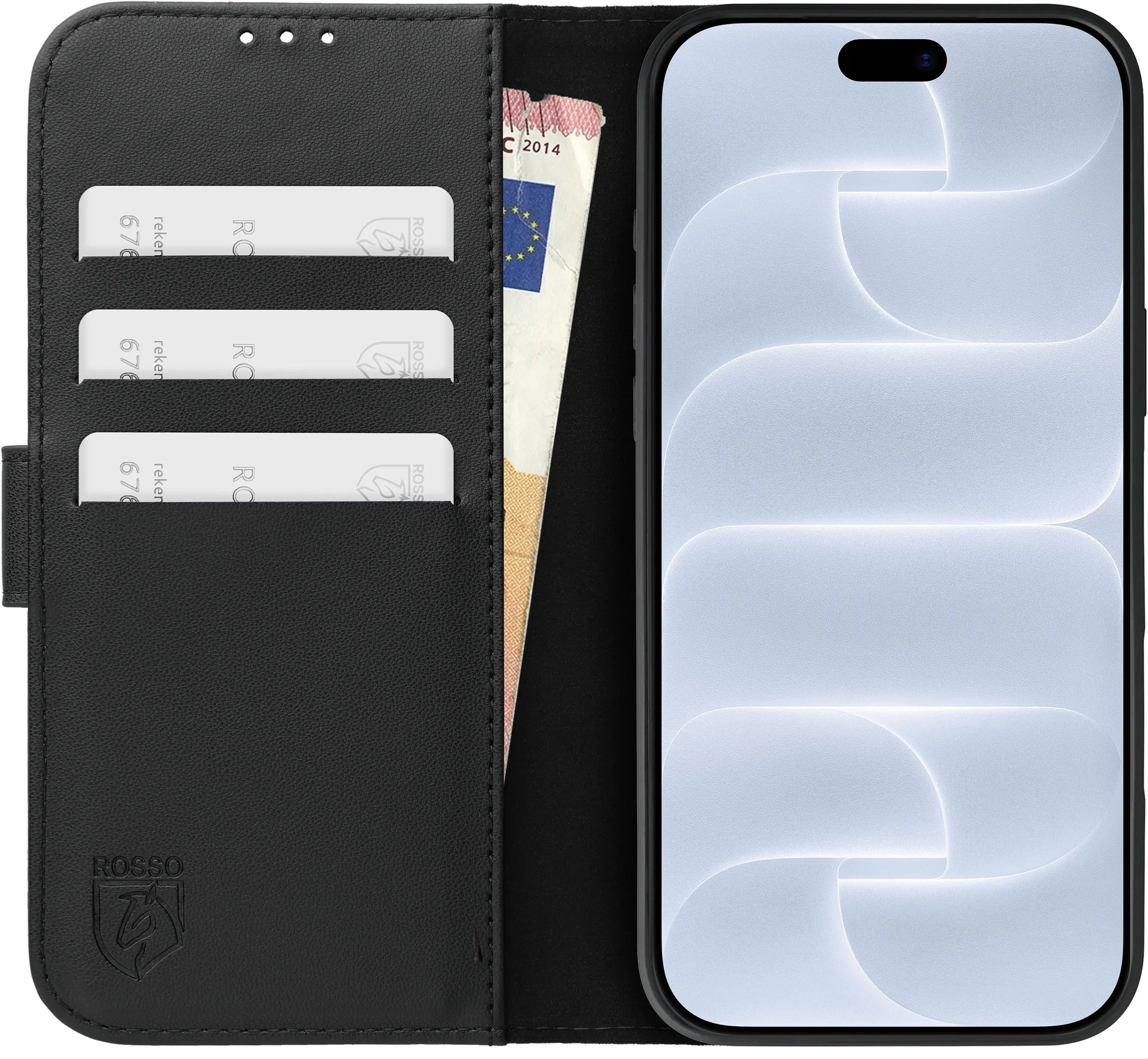 Rosso Element Modern iPhone 18 Pro Max / 17 Pro Max Hoesje Book Case Zwart afbeelding 3