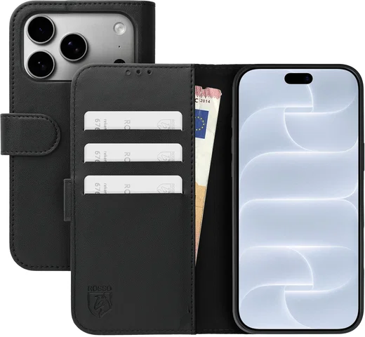 Rosso Element Modern iPhone 18 Pro Max / 17 Pro Max Hoesje Book Case Zwart afbeelding 1