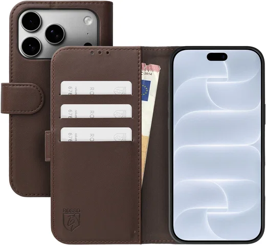 Rosso Element Modern iPhone 18 Pro Max / 17 Pro Max Hoesje Book Case Bruin afbeelding 1