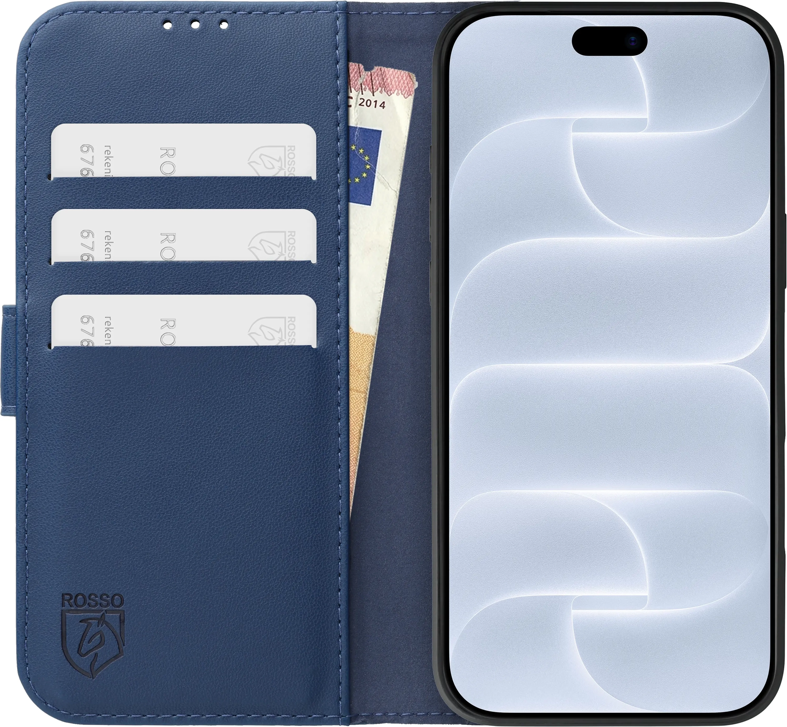 Rosso Element Modern iPhone 18 Pro Max / 17 Pro Max Hoesje Book Case Blauw afbeelding 3