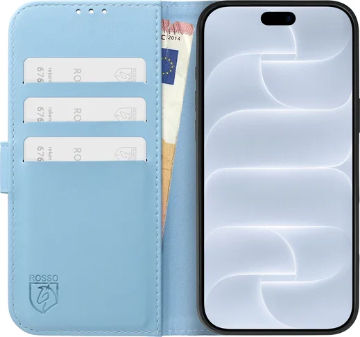 Rosso Element Modern iPhone 18 Pro Max / 17 Pro Max Hoesje Book Case Licht Blauw afbeelding 3