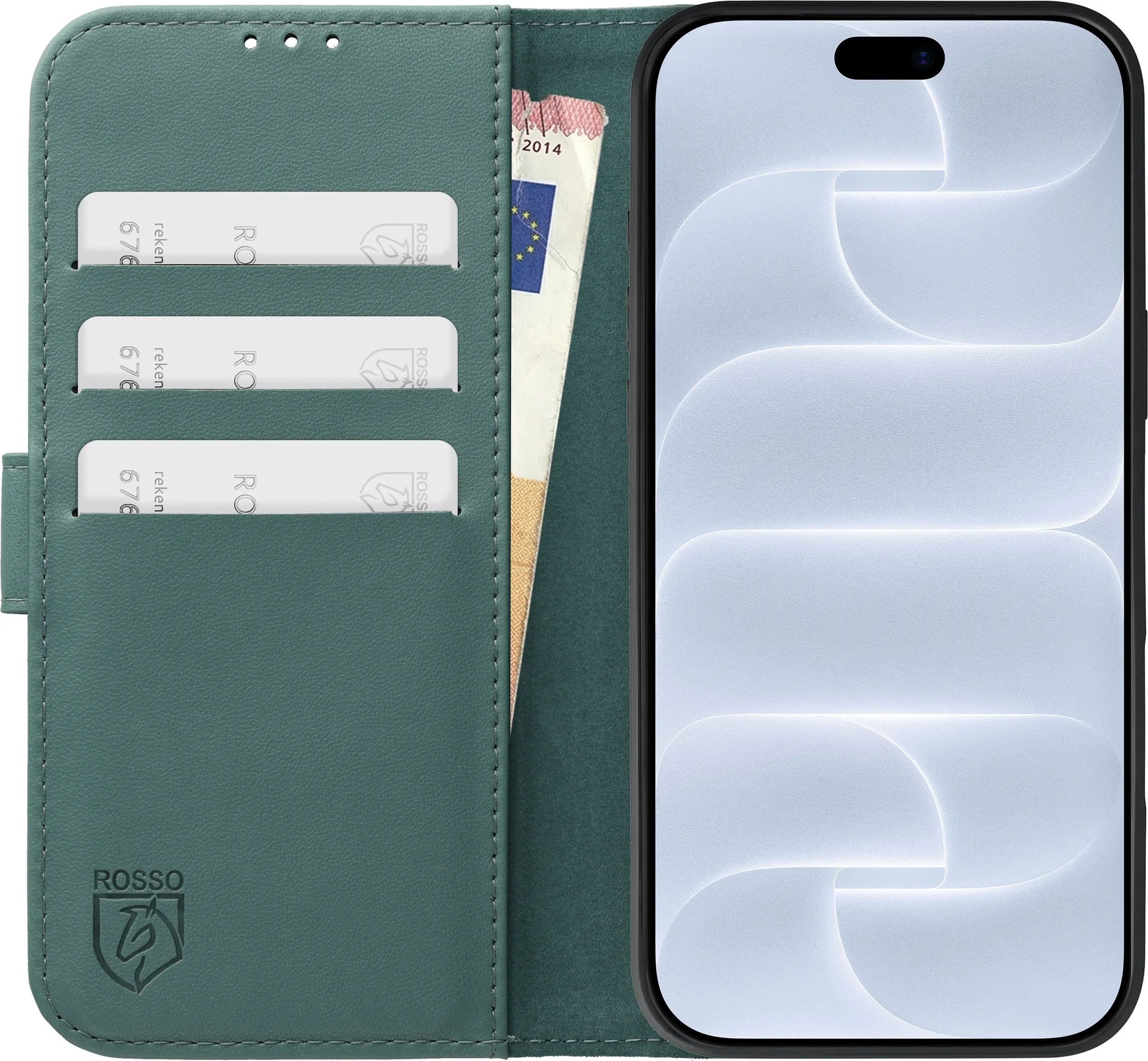 Rosso Element Modern iPhone 18 Pro Max / 17 Pro Max Hoesje Book Case Licht Groen afbeelding 3