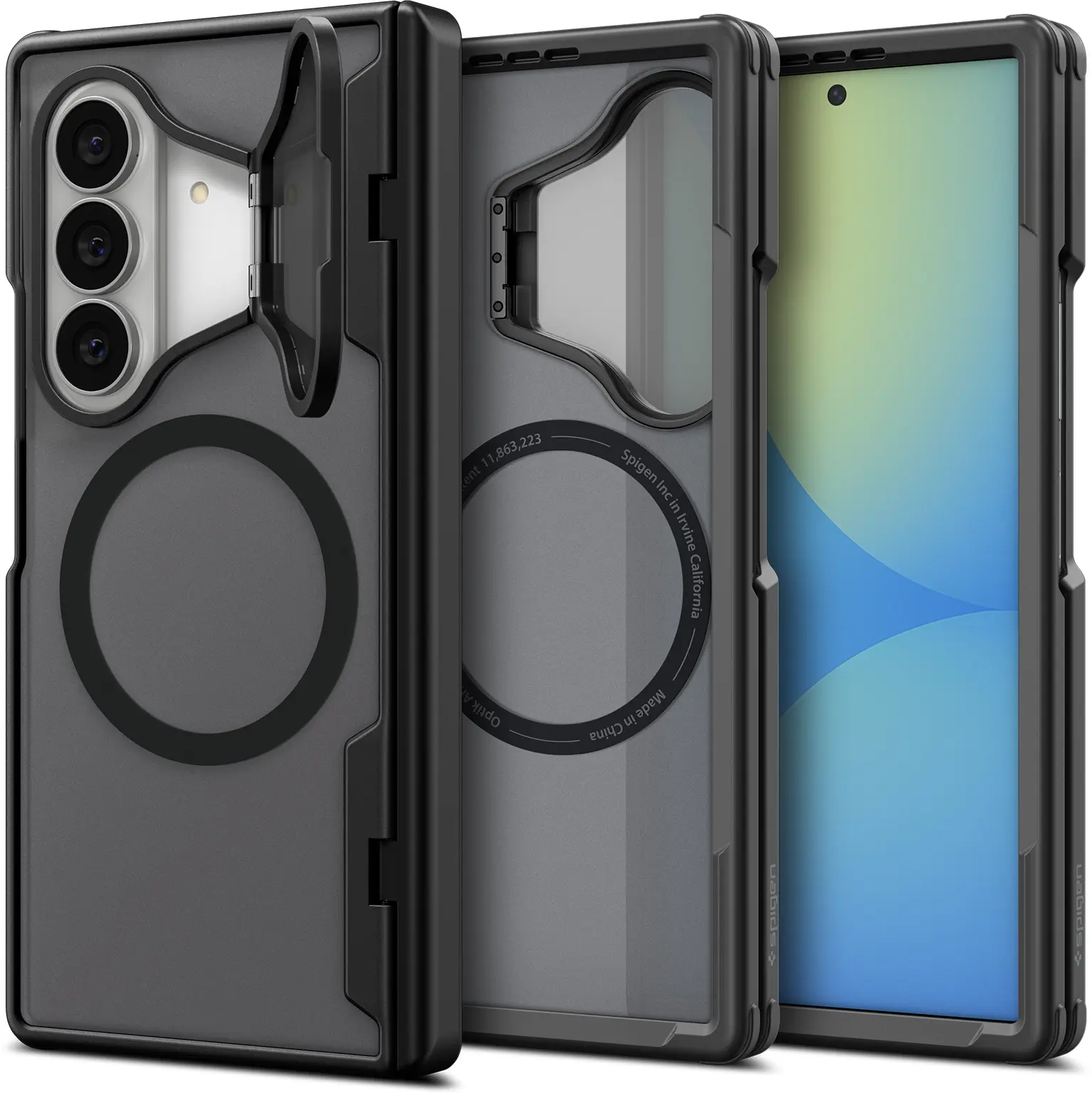 Spigen Optik Armor Pro MagSafe Samsung Galaxy Z Fold 8 Ultra Camera Stand Zwart afbeelding 1