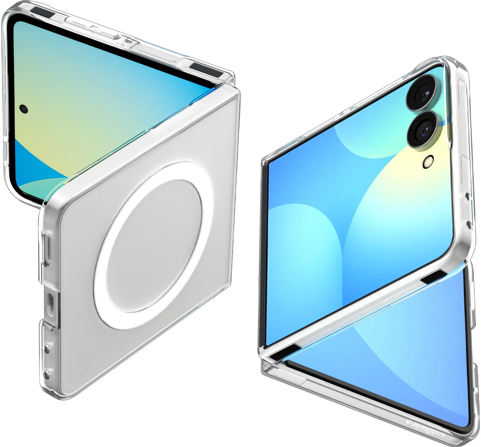 Spigen Air Skin Samsung Galaxy Z Flip 8 Hoesje Back Cover MagFit Clear Wit afbeelding 2