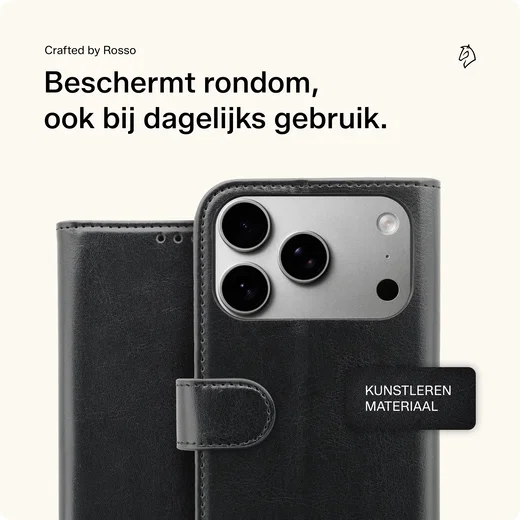 Rosso Element Apple iPhone 18 Pro Hoesje Book Case Wallet Zwart afbeelding 3