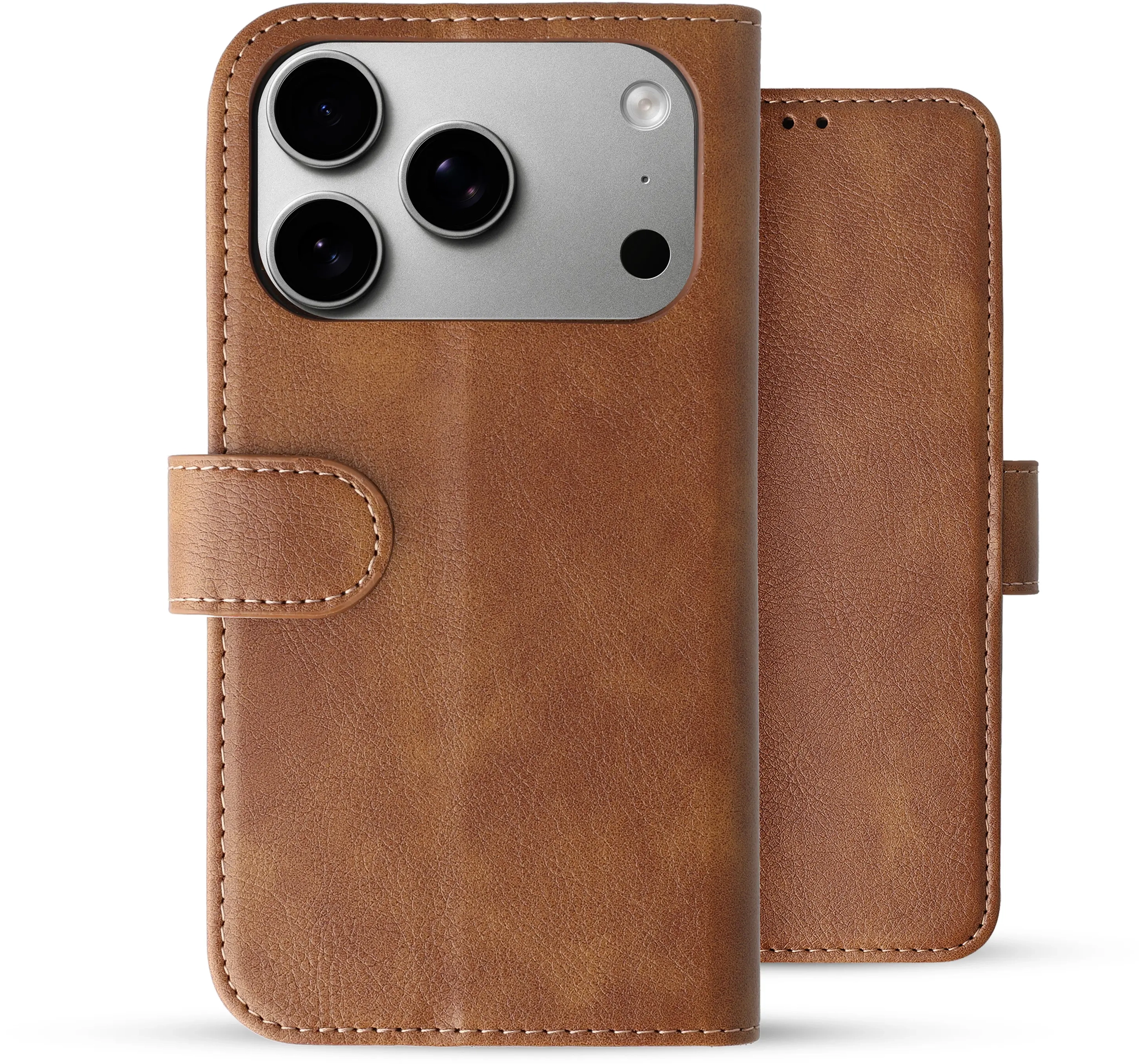 Rosso Element Apple iPhone 18 Pro Hoesje Book Case Wallet Bruin afbeelding 2