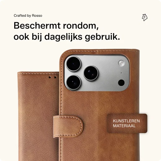 Rosso Element Apple iPhone 18 Pro Max Hoesje Book Case Wallet Bruin afbeelding 3