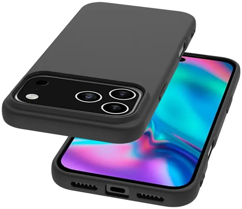 Apple iPhone 18 Pro Hoesje Dun TPU Back Cover Matte Zwart afbeelding 5