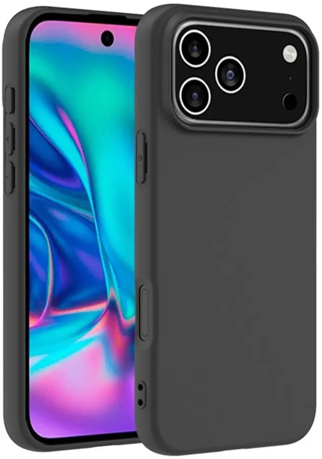 Apple iPhone 18 Pro Hoesje Dun TPU Back Cover Matte Zwart afbeelding 1