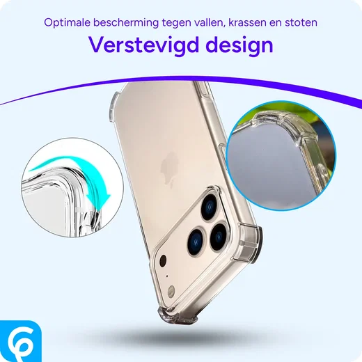 Apple iPhone 18 Pro Hoesje Schokbestendig en Dun TPU Back Cover Transparant afbeelding 2