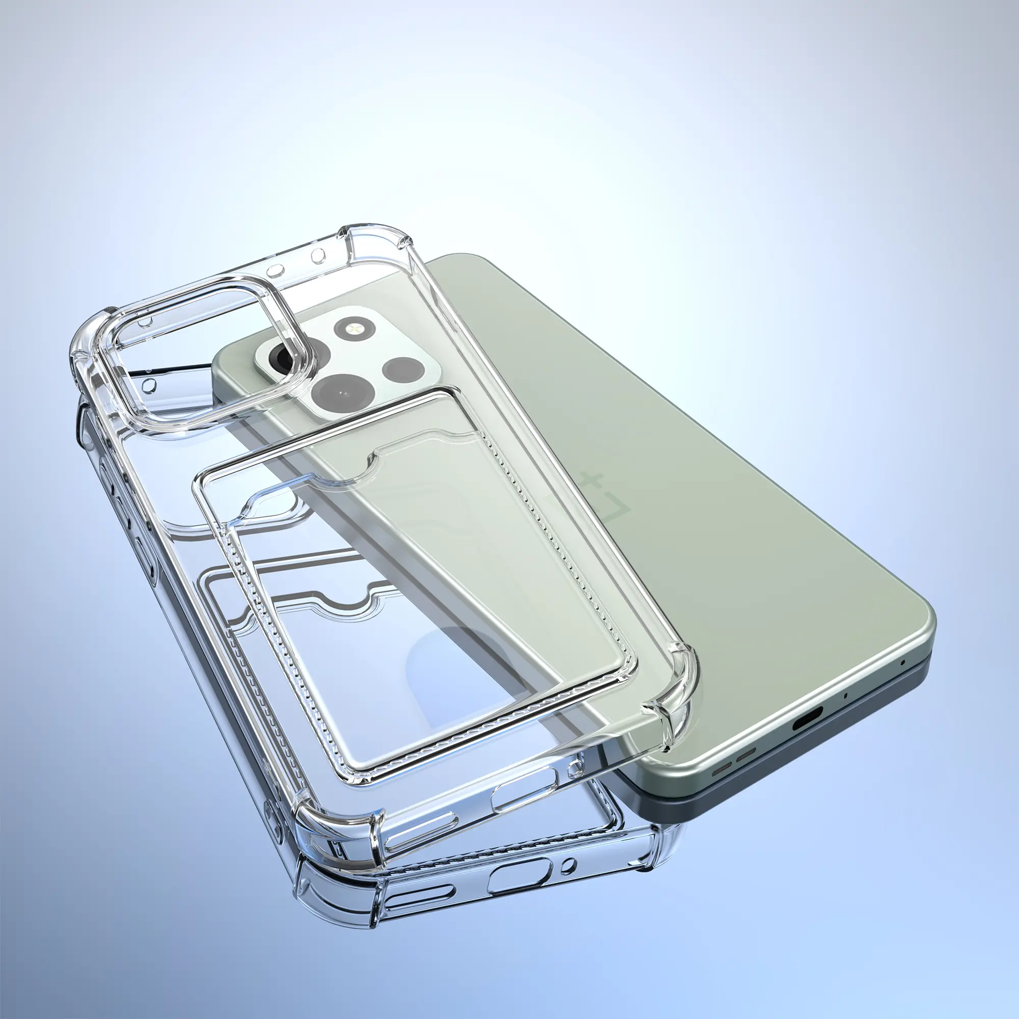 OnePlus Nord 6 Hoesje Dun TPU met Pasjeshouder Back Cover Transparant afbeelding 10