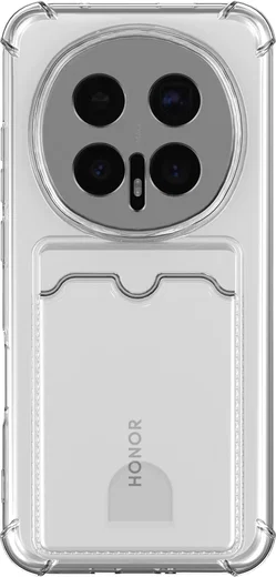 Honor Magic 8 Pro Hoesje Dun TPU met Pasjeshouder Back Cover Transparant afbeelding 5