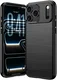 Apple iPhone 18 Pro Hoesje Geborsteld TPU Flexibele Back Cover Zwart