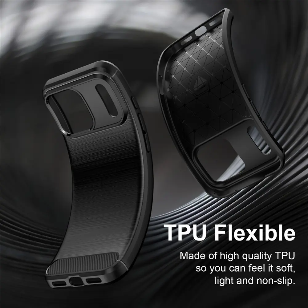 Apple iPhone 18 Pro Hoesje Geborsteld TPU Flexibele Back Cover Zwart afbeelding 7