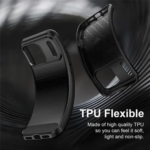 Apple iPhone 18 Pro Hoesje Geborsteld TPU Flexibele Back Cover Zwart afbeelding 7