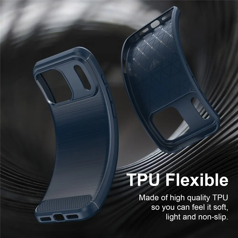 Apple iPhone 18 Pro Hoesje Geborsteld TPU Flexibele Back Cover Blauw afbeelding 7