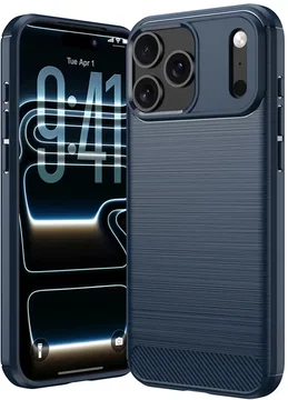 Apple iPhone 18 Pro Hoesje Geborsteld TPU Flexibele Back Cover Blauw