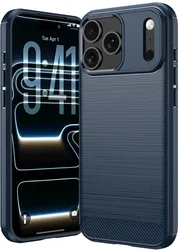Apple iPhone 18 Pro Hoesje Geborsteld TPU Flexibele Back Cover Blauw afbeelding