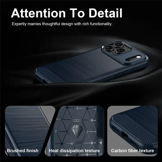Apple iPhone 18 Pro Hoesje Geborsteld TPU Flexibele Back Cover Blauw afbeelding 9