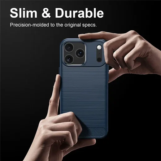 Apple iPhone 18 Pro Hoesje Geborsteld TPU Flexibele Back Cover Blauw afbeelding 10